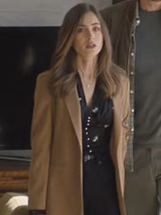 Lily Collins Windfall Brown Blazer