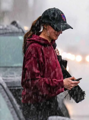 Dakota Johnson LA 2026 Burgundy Hoodie