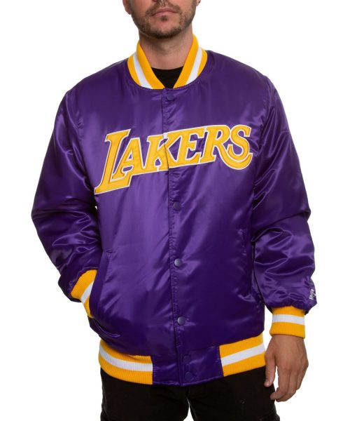 LA Lakers Purple Satin Jacket