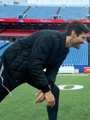 A Bills Love Story Matthew Daddario Black Quilted Jacket