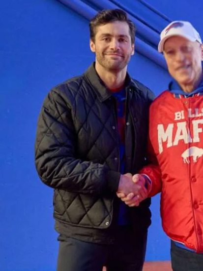 A Bills Love Story Matthew Daddario Black Quilted Jacket