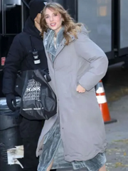 One Night Only 2026 Maya Hawke Grey Coat