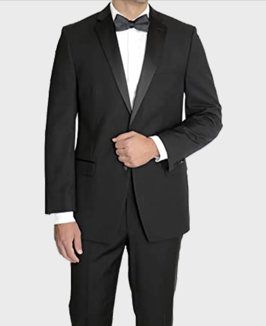 Mens Two Buttons Black Tuxedo Suit