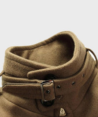 Mens Brown Mid-Length Wool Coat