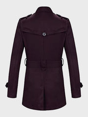Mens Double-Breasted Maroon Coat