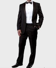 Mens Two Buttons Black Tuxedo Suit