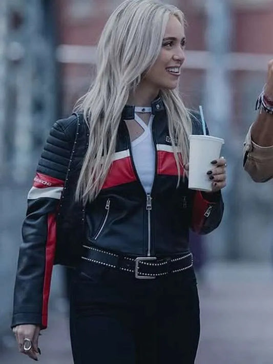 Idolos Ana Mena Biker Leather Jacket