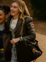 Scream 7 Isabel May Brown Leather Coat