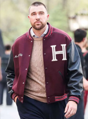 NYC 2026 Central Park Travis Kelce Letterman Jacket