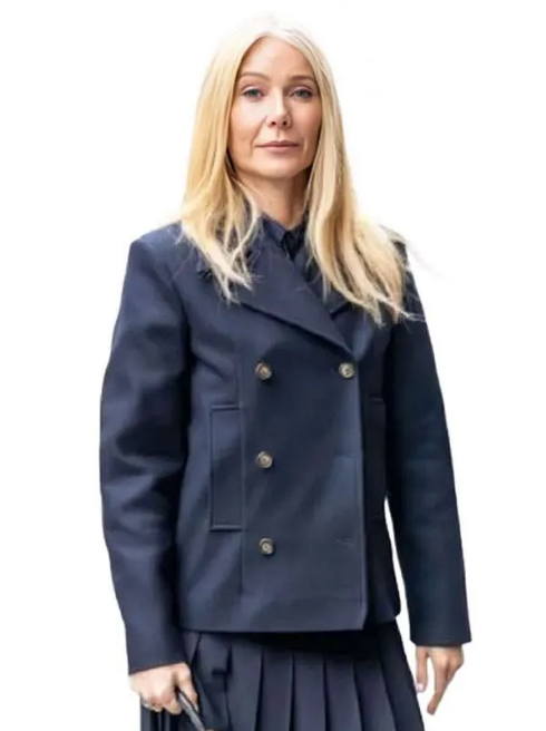 NYC 2026 Gwyneth Paltrow Blue Peacoat