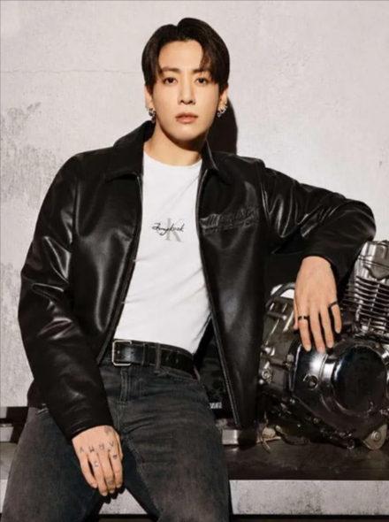 NYC 2026 Jungkook Black Leather Jacket