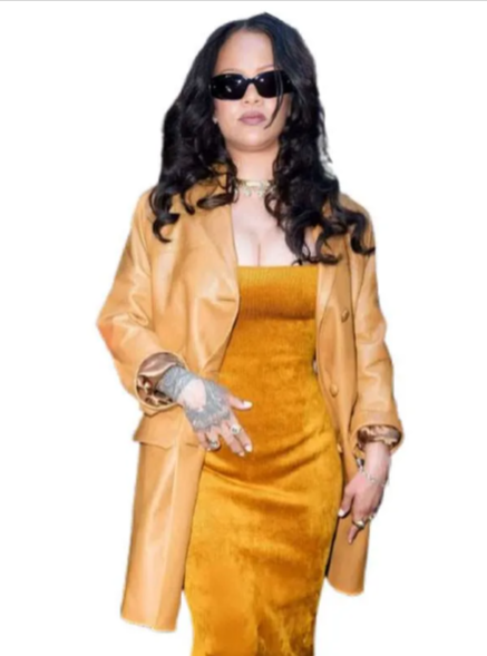 NYC 2026 Rihanna Leather Coat