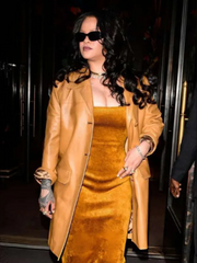 NYC 2026 Rihanna Leather Coat