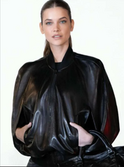 PFW 2026 Barbara Palvin Leather Jacket