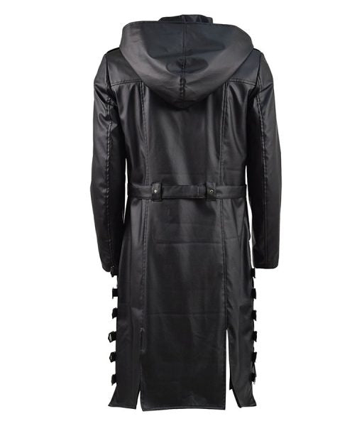 PUBG Black Hooded Trench Coat