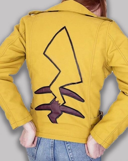 Pikachu Pokemon Yellow Leather Jacket