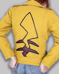 Pikachu Pokemon Yellow Leather Jacket