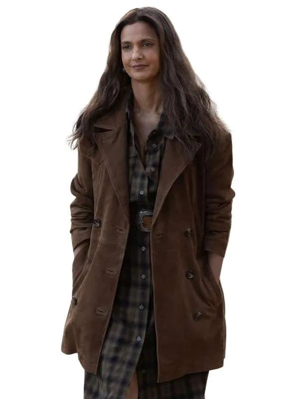 Lanterns Poorna Jagannathan Brown Coat | Zoe Suede Coat