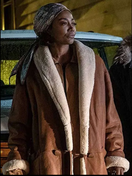 Power Book III Patina Miller Shearling Coat