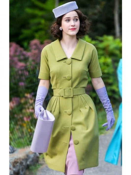 Rachel Brosnahan The Marvelous Mrs. Maisel Light Green Coat