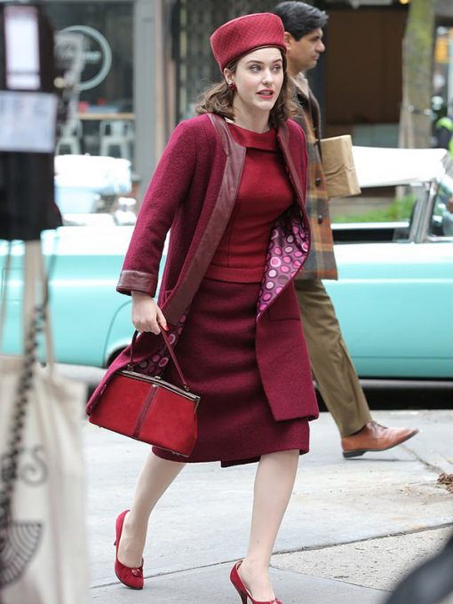 The Marvelous Mrs. Maisel S04 Rachel Brosnahan Maroon Coat