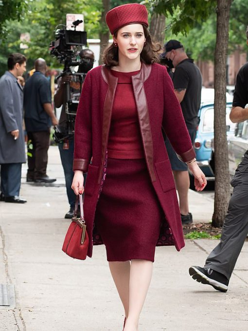 The Marvelous Mrs. Maisel S04 Rachel Brosnahan Maroon Coat