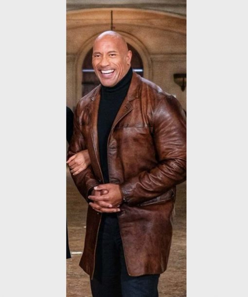 Dwayne Johnson Red Notice Leather Coat