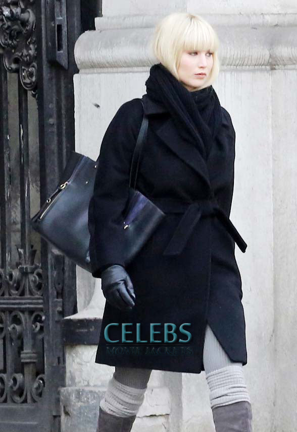Red Sparrow Jennifer Lawrence Black Trench Coat