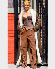 Rihanna Shearling Long Coat