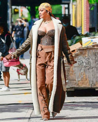 Rihanna Shearling Long Coat
