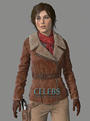 Rise of The Tomb Raider Lara Croft Aviator Brown Jacket