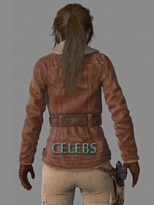 Rise of The Tomb Raider Lara Croft Aviator Brown Jacket