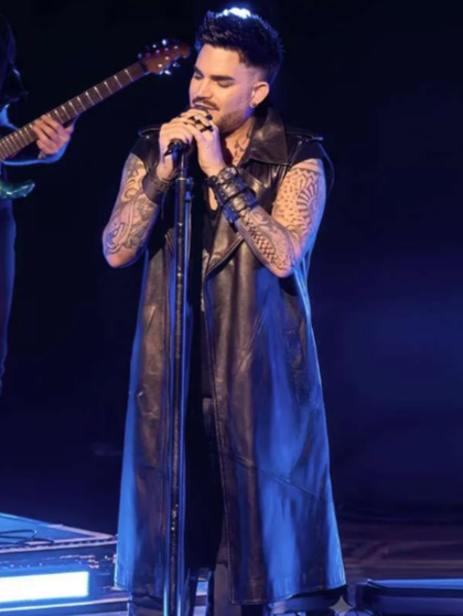Adam Lambert Roundhouse Leather Coat