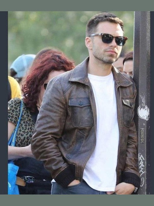 Sebastian Stan The 355 Leather Jacket
