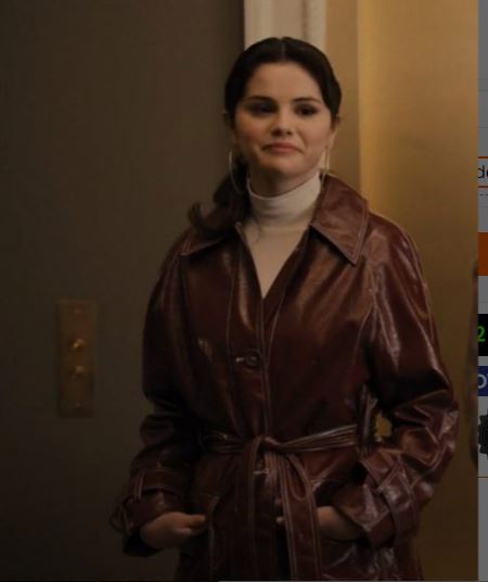 Selena Gomez Only Murders In The Building Leather Coat