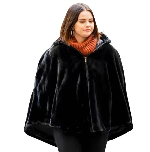 Selena Gomez Only Murders in the Building Black Cape Coat