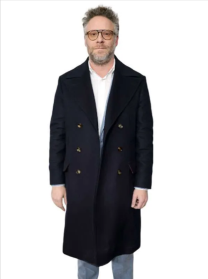The Invite Seth Rogen Black Wool Coat