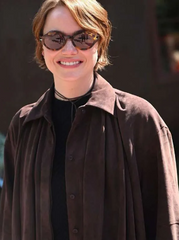 Emma Stone Bugonia Brown Shirt