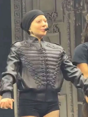 Lady Gaga 2025 Concert Black Leather Jacket
