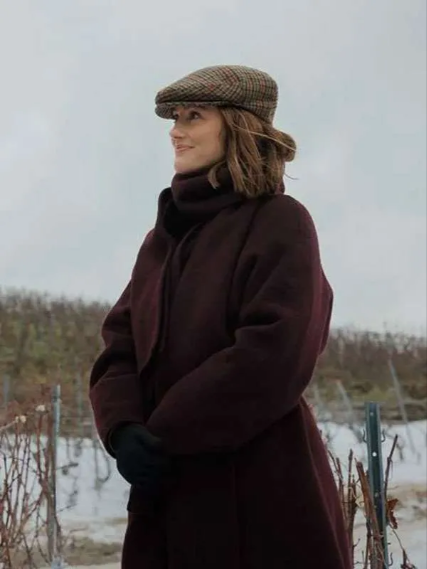 Champagne Problems Minka Kelly Maroon Coat