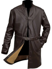 WD Brown Leather Coat