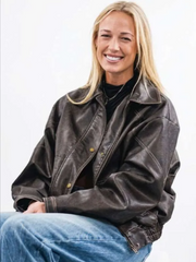 Sophie Cunningham 2026 Black Leather Jacket