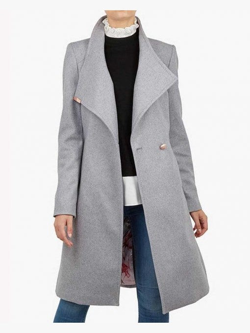 Spinning Out Mandy Davis Grey Wrap Coat