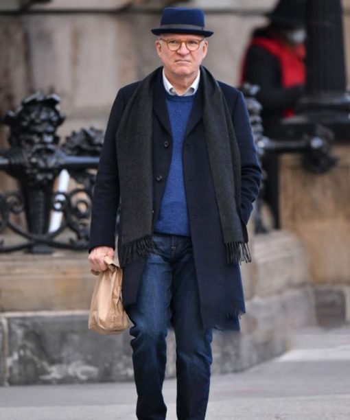 Steve Martin Only Murders in the Building Mid Length Black Coat