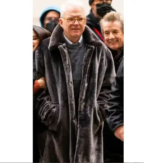 Steve Martin Only Murders In the Building Black Long Fur Coat