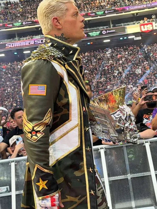 Cody Rhodes WWE Summerslam Camouflage Coat