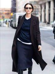 Street Style 2026 Caitriona Balfe Wool Coat