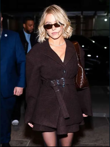 Sydney Sweeney Brown Coat