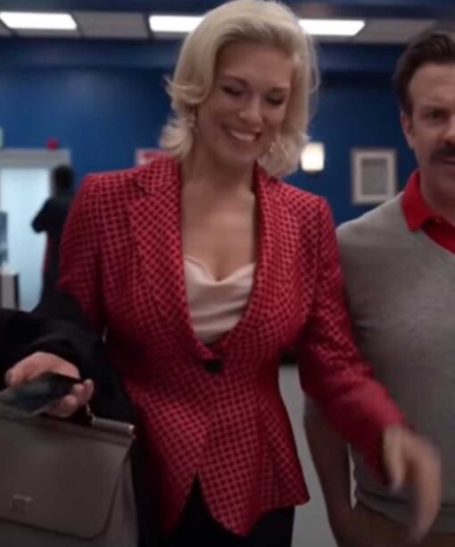 Ted Lasso Rebecca Welton Red Suiting Fabric Blazer