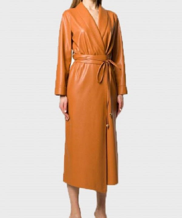 The Flash S07 Iris West Wrap Leather Coat